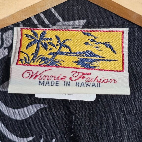 Vintage Winnie Fashion Hawaiian Shirt Black Pineapple Ukulele Music Mens XL - Picture 8 of 10